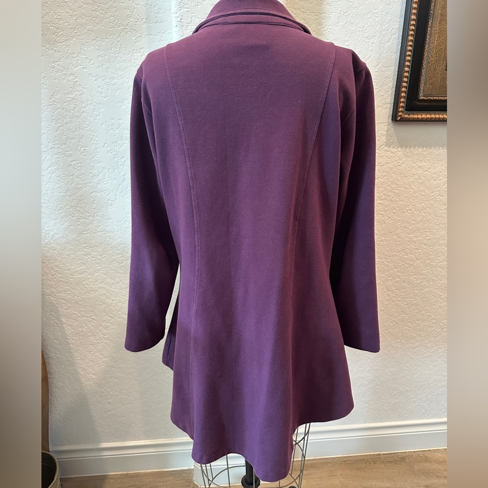 Parsley & Sage Women's Deep Purple Pea Coat - Picture 3 of 5